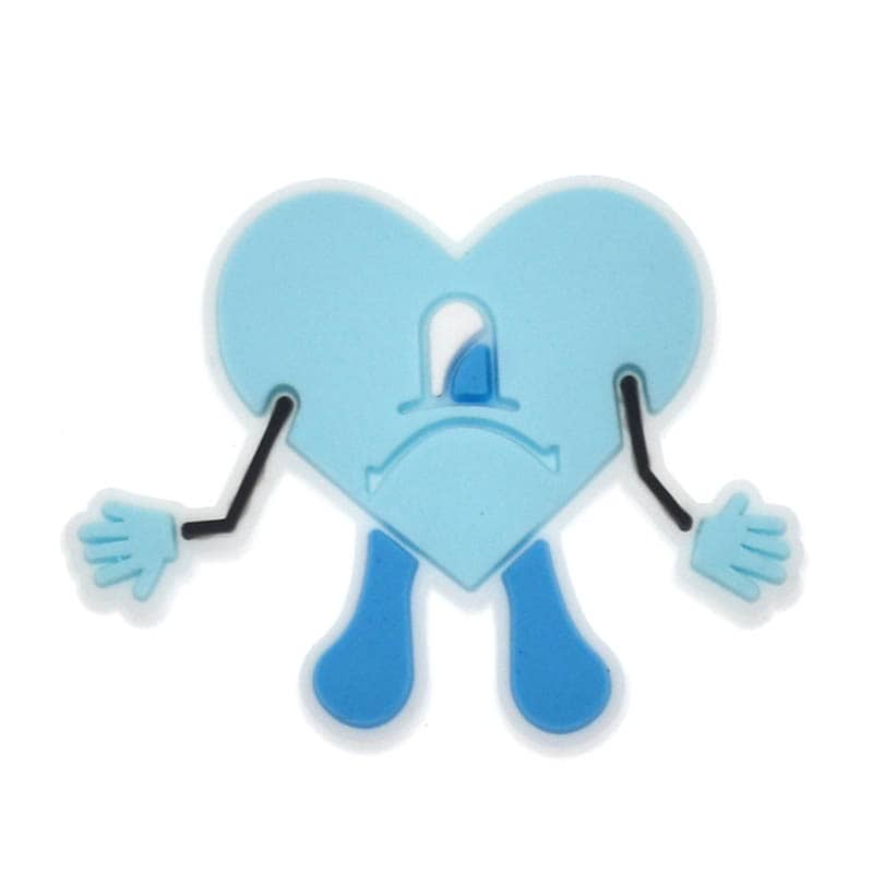 Blue Bad Bunny Heart 348-28 Shoe Charm