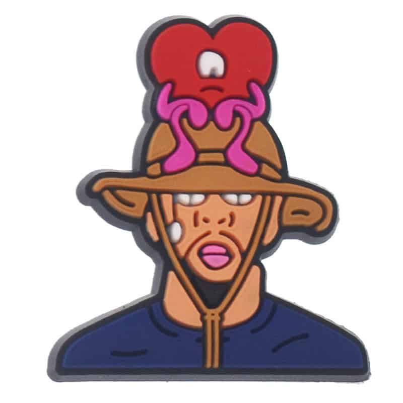Bad Bunny Rapper with Bad Bunny Heart on hat 348-33 Shoe Charm