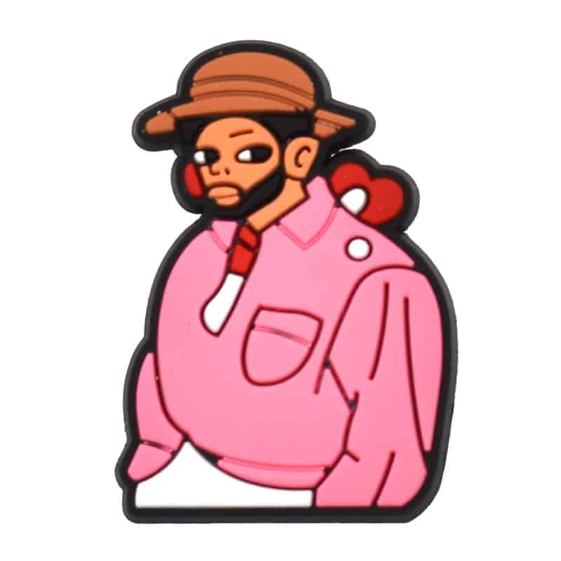 Bad Bunny Rapper pink shirt 348-38 Shoe Charm