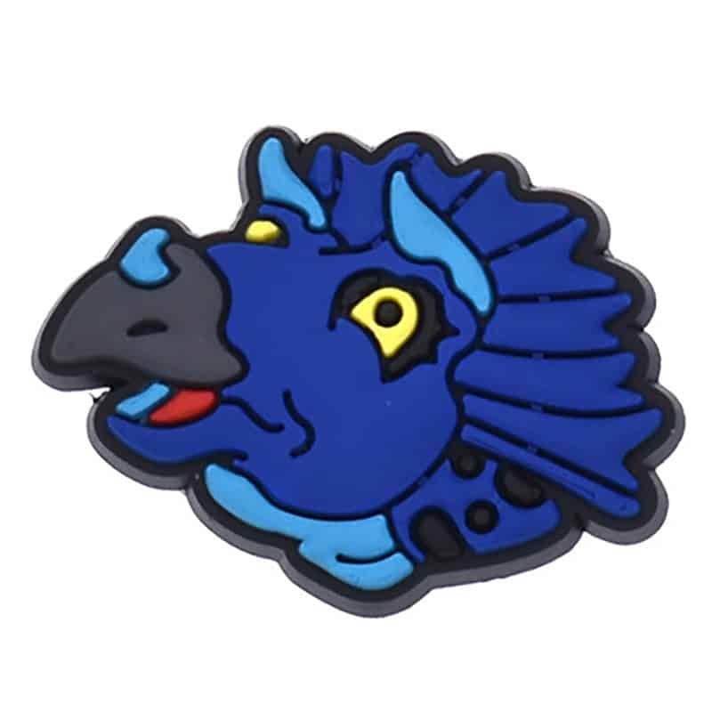Blue Styrocaurus head Dinosaur 36-32 Shoe Charm