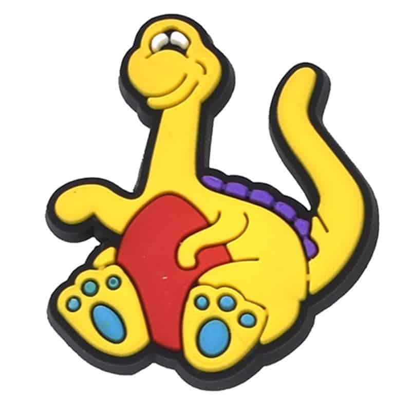 Yellow sitting pretty Dinosaur 36-38 Shoe Charm