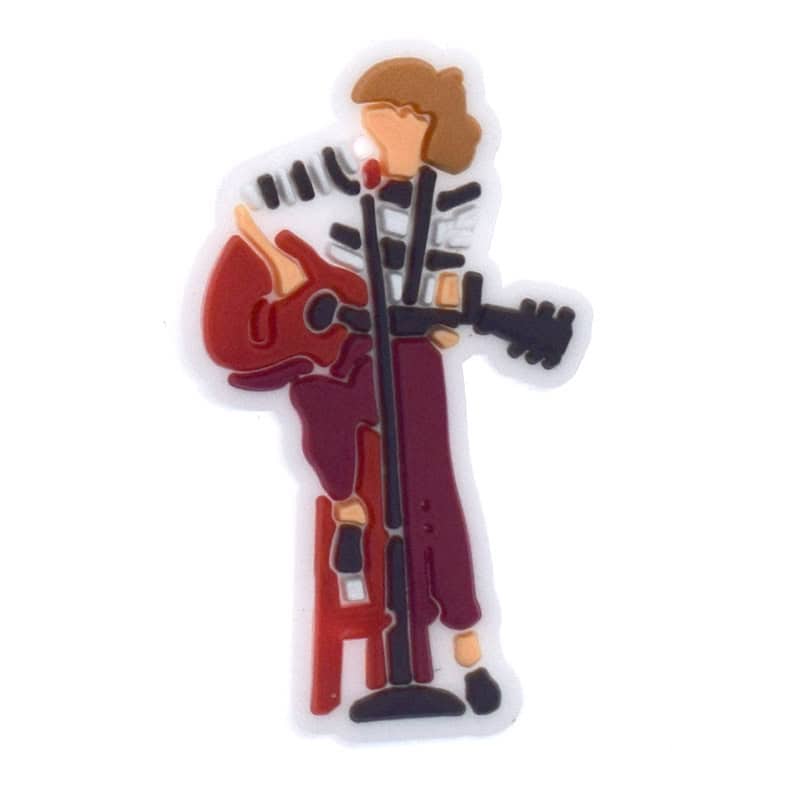 Taylor Swift stripy guitar player & microphone 366-07 - Shoe Charm
