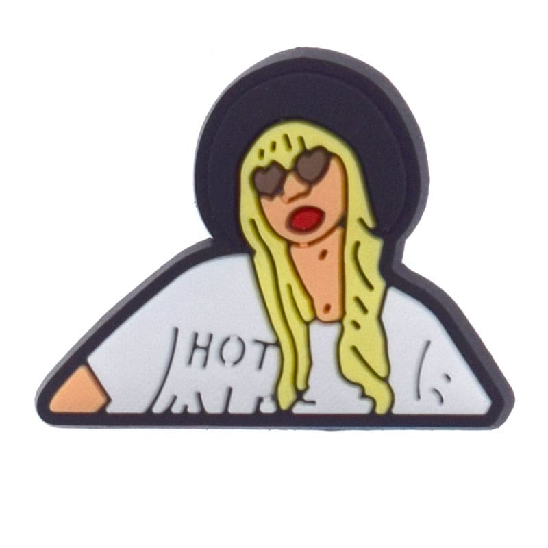 Blond Taylor Swift with heart glasses 366-08 - Shoe Charm