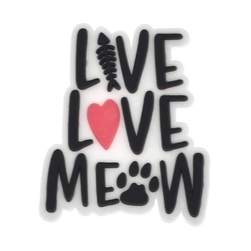LIVE, LOVE MEOW sign logo CAT 378-01 Shoe Charm