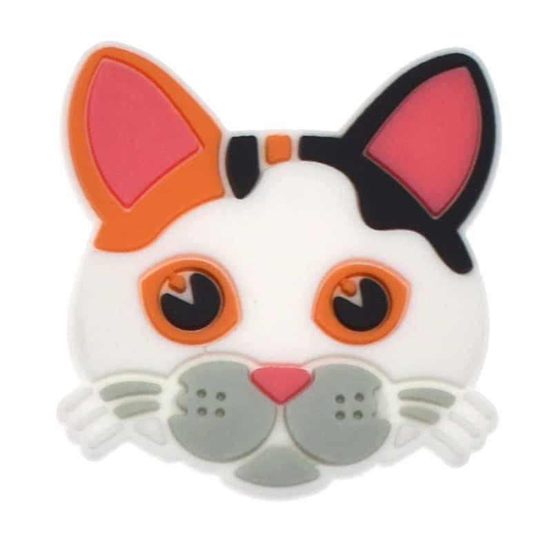 Pink ear face CAT 378-04 Shoe Charm