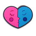 Half blue half pink kissing heart 387-03 - Shoe Charm