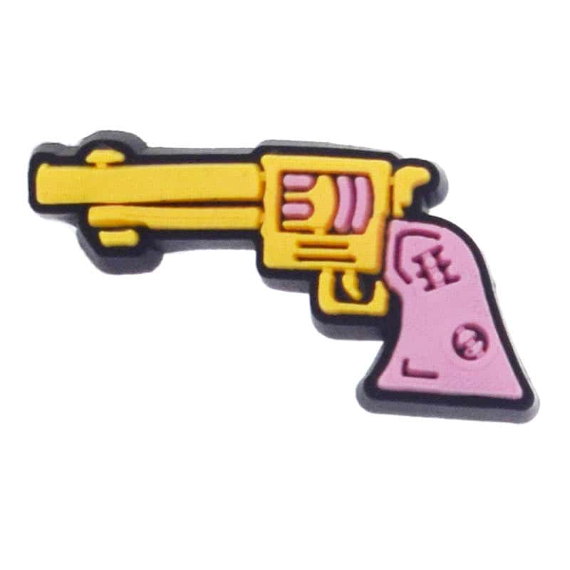 Yellow - pink Revolver long barrel 389-05 - Shoe Charm