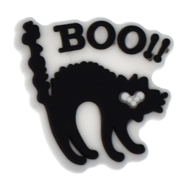 BOO scared black cat 397-02 - Shoe Charm