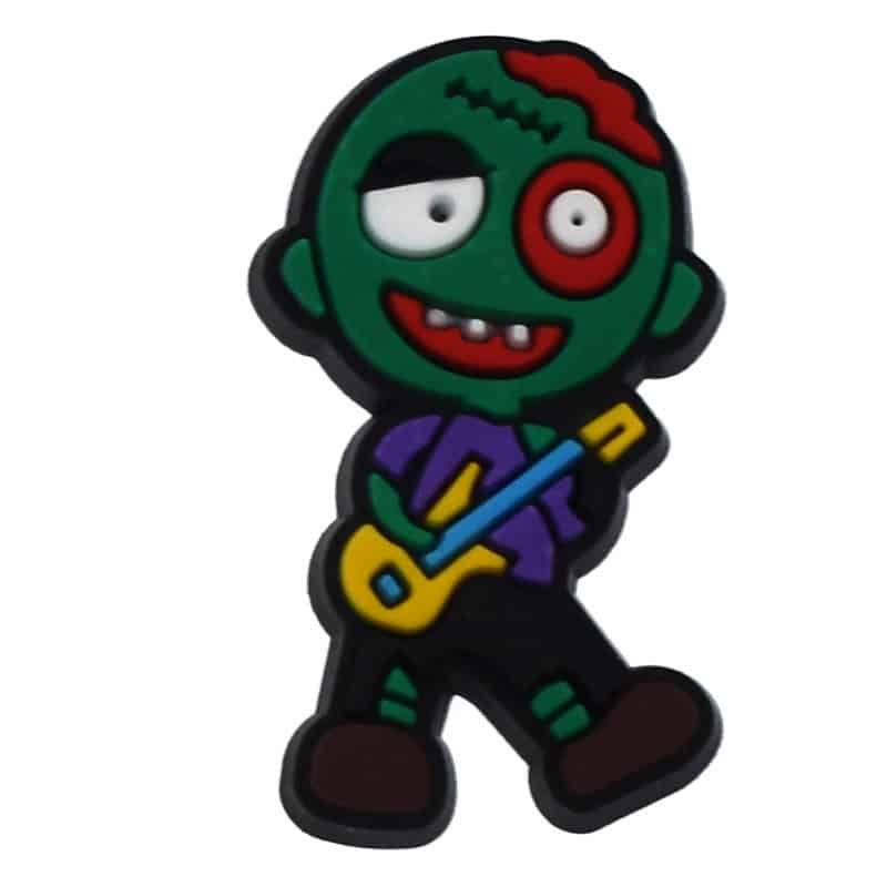 Green zombie with yellow guitar  397-09 - Shoe Charm