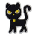 Black cat with yellow bell on collar 397-11 - Shoe Charm