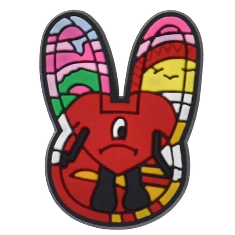 Shoe Charm - Rabbit ears red heart Bad Bunny 406-28