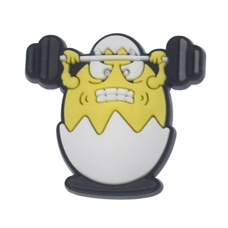 Shoe Charm -  Weightlifter Happy Egg 409-03