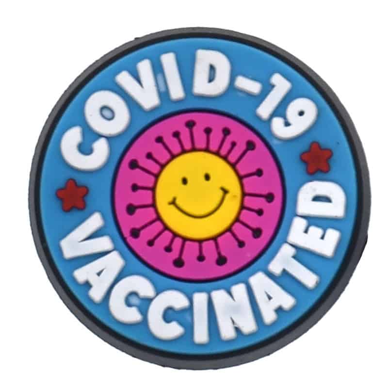 Covid 19 Smile Vaccinated badge Medical Care 41-27 Shoe Charm