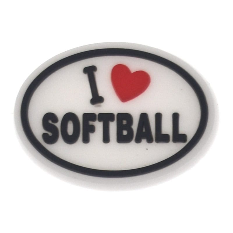 Shoe Charm - I Love Softball sign logo 415-05