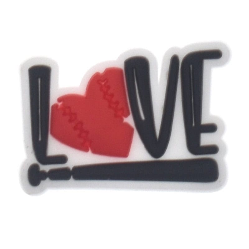 Shoe Charm - LOVE Softball and bat 415-06