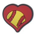 Shoe Charm - Softball in a heart Softball 415-08