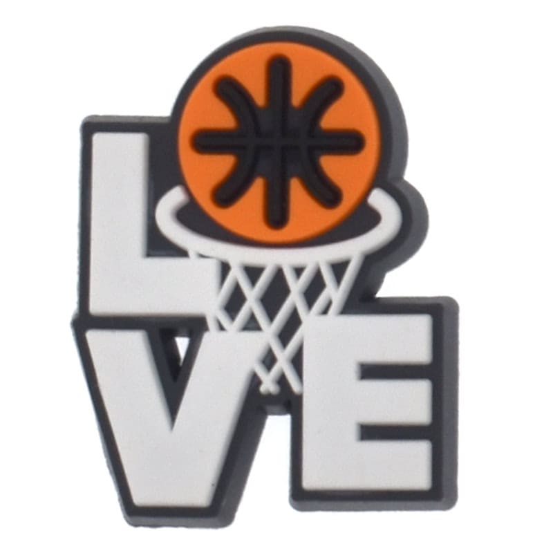 Shoe Charm - LOVE Basketball sign logo badge 417-01