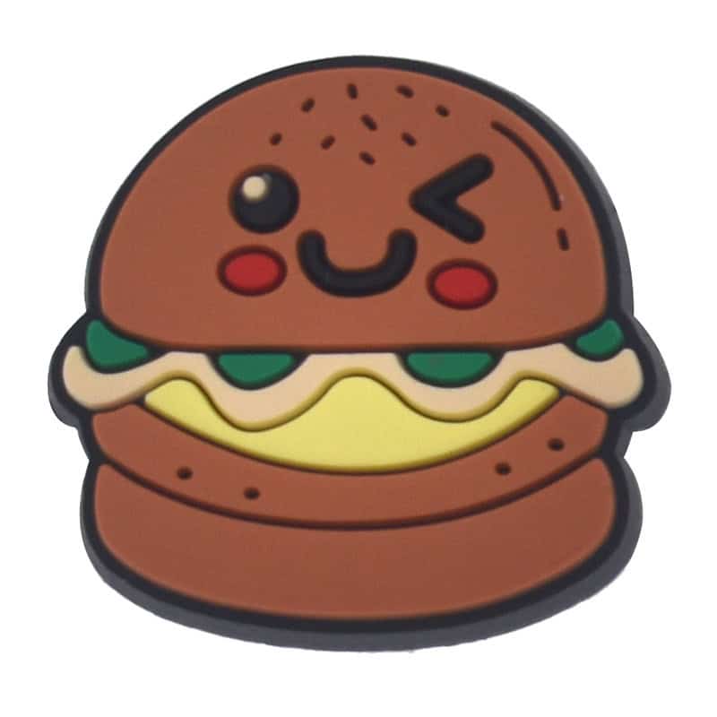 Winking cute burger 423-01 - Shoe Charm