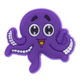 Purple octopus 436-14 Shoe Charm