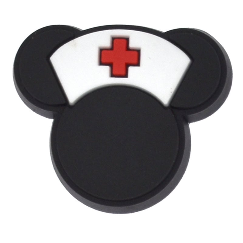 Shoe Charm -  Nurse hat black face 443-03