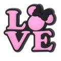 Shoe Charm -  LOVE pink face sign logo badge 443-09