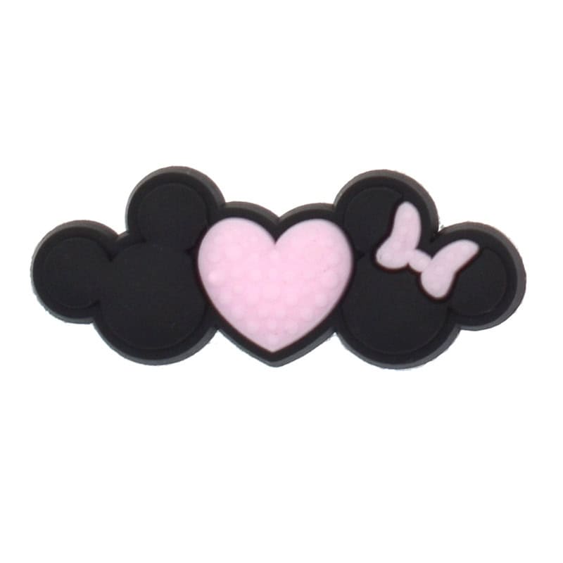 Shoe Charm -  Black faces love heart 443-10