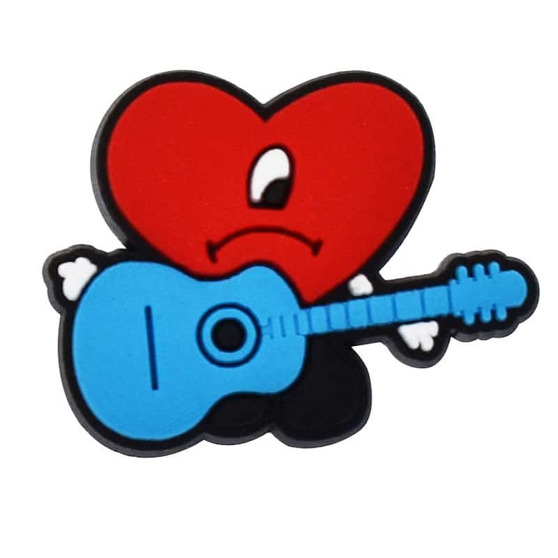 Shoe Charm -  Bad Bunny heart guitar 447-06