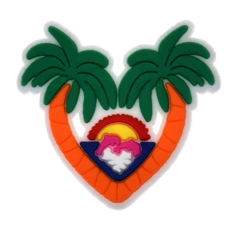 Shoe Charm -  Bad Bunney palm tree heart  447-08