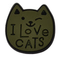 I Love Cats sign winking cat face green 459-02 - Shoe Charm