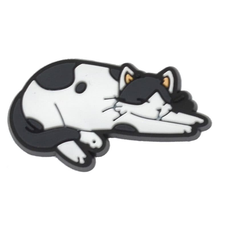 Sleeping back & white cat 459-04 - Shoe Charm