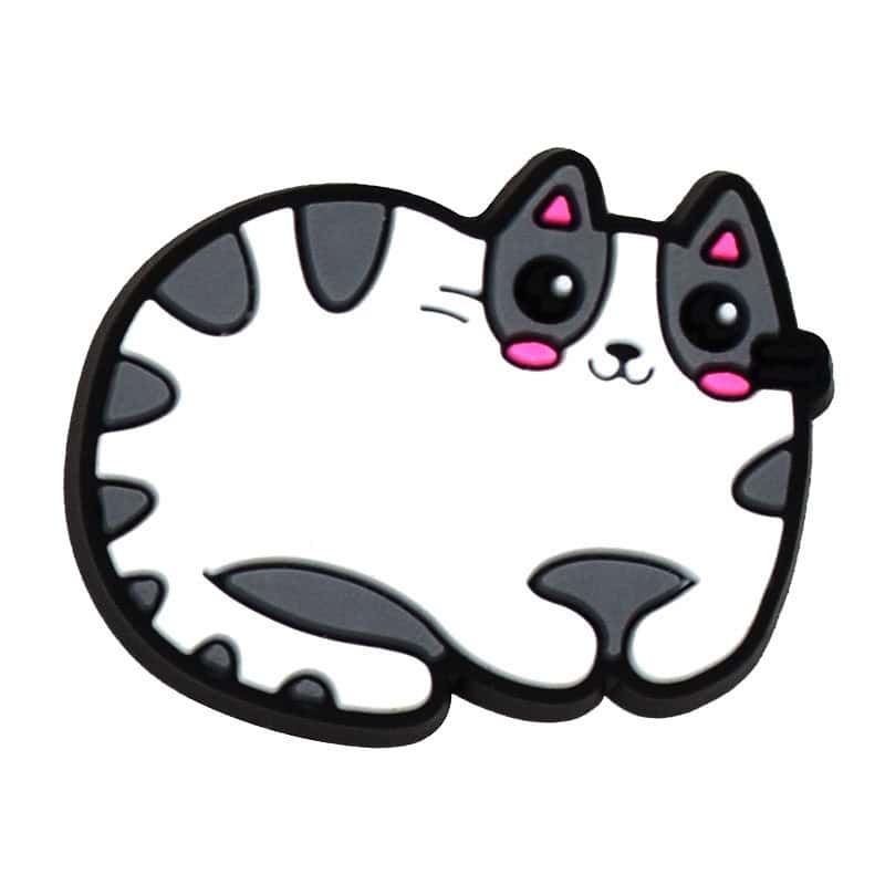 Sitting grey & white cat 459-06 - Shoe Charm