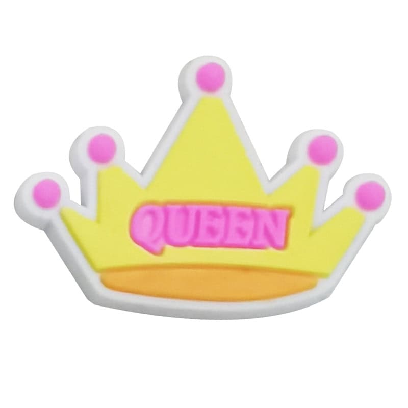 QUEEN yellow pointed crown sign logo 46-48 Shoe Charm
