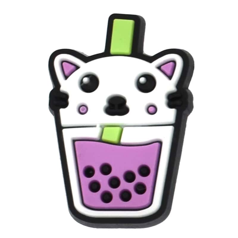 Bubble tea cat face 469-06 Shoe Charm