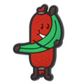Sausage holding green banana 487-13 - Shoe Charm