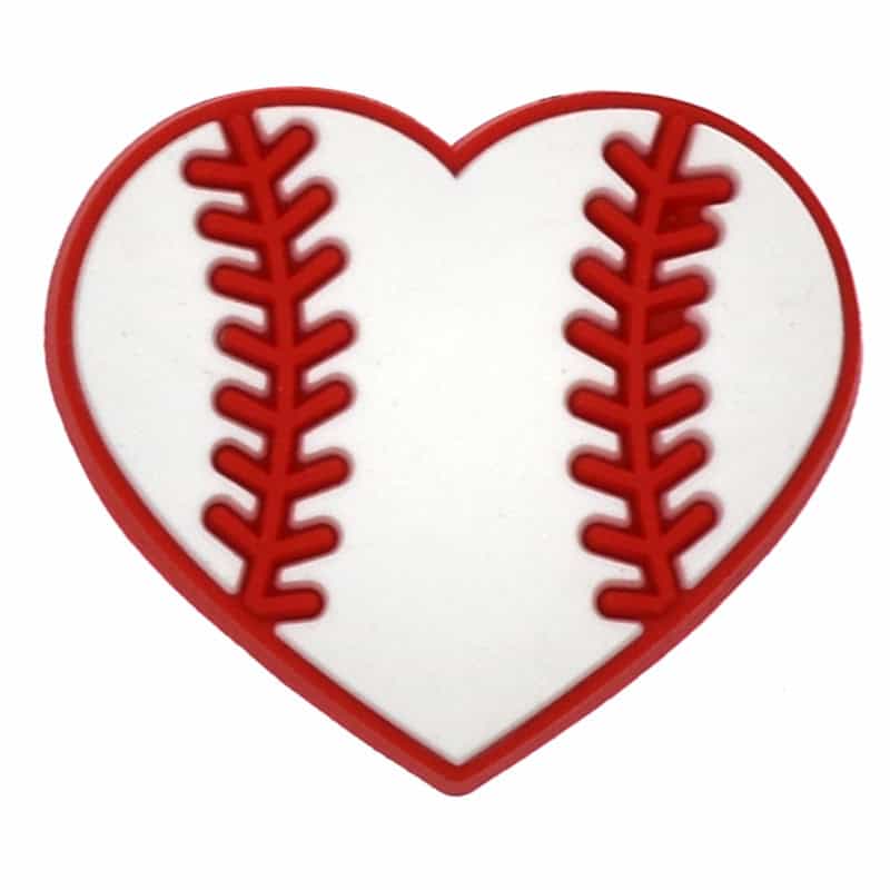 Baseball love heart 489-02 - Shoe Charm