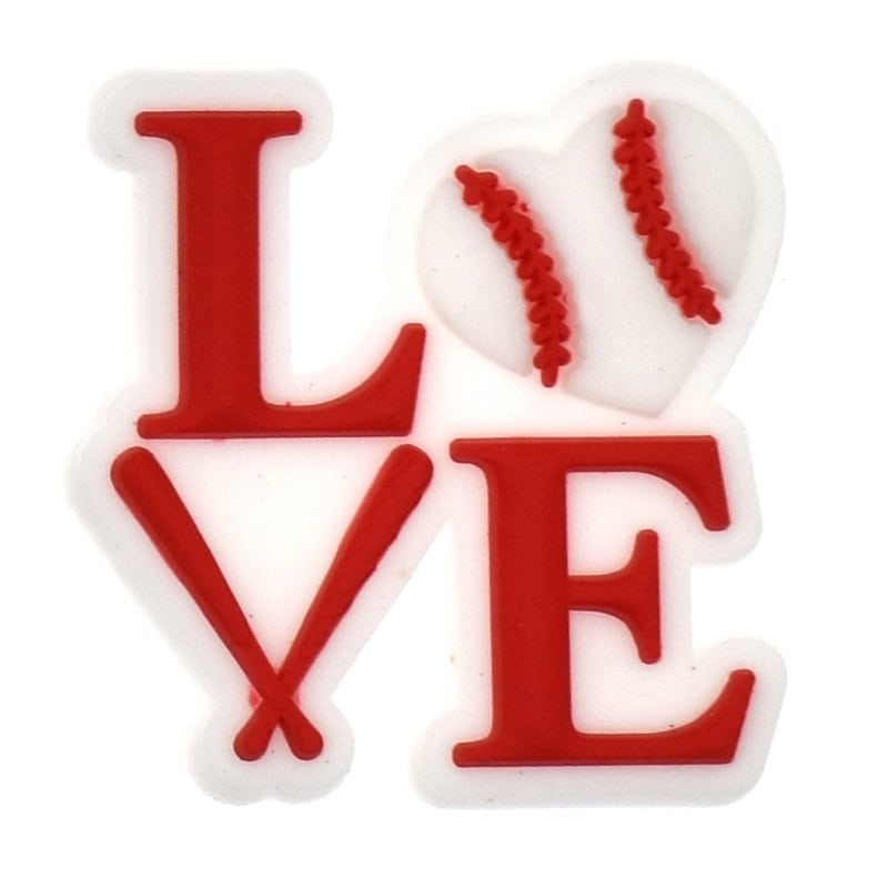 LOVE sign baseball & bats 489-04 - Shoe Charm