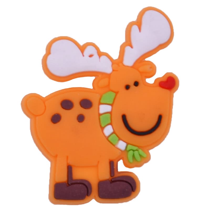 Orange reindeer smiling Christmas Time 54-16 Shoe Charm