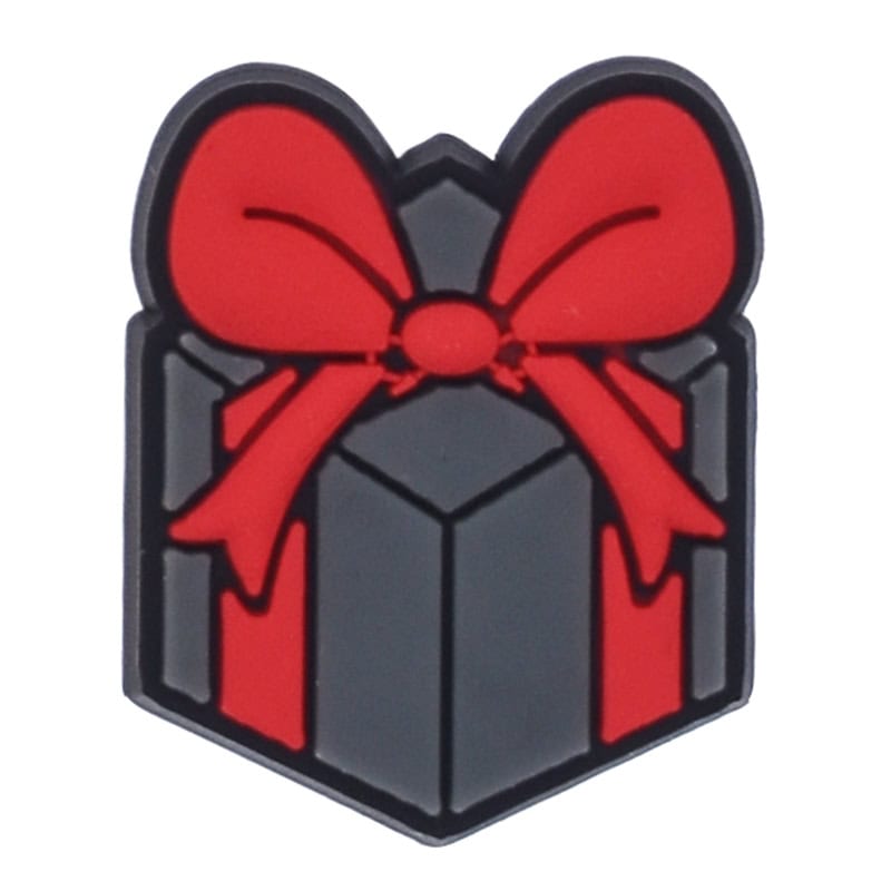 Red ribbon box present Christmas Time 54-28 Shoe Charm