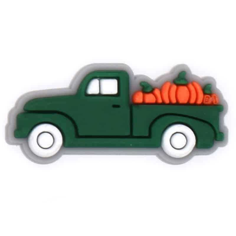 Green pickup truck Christmas Time 54-43 Shoe Charm