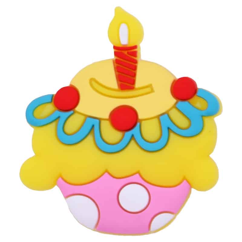 Cup cake one candle 57-32 Shoe Charm