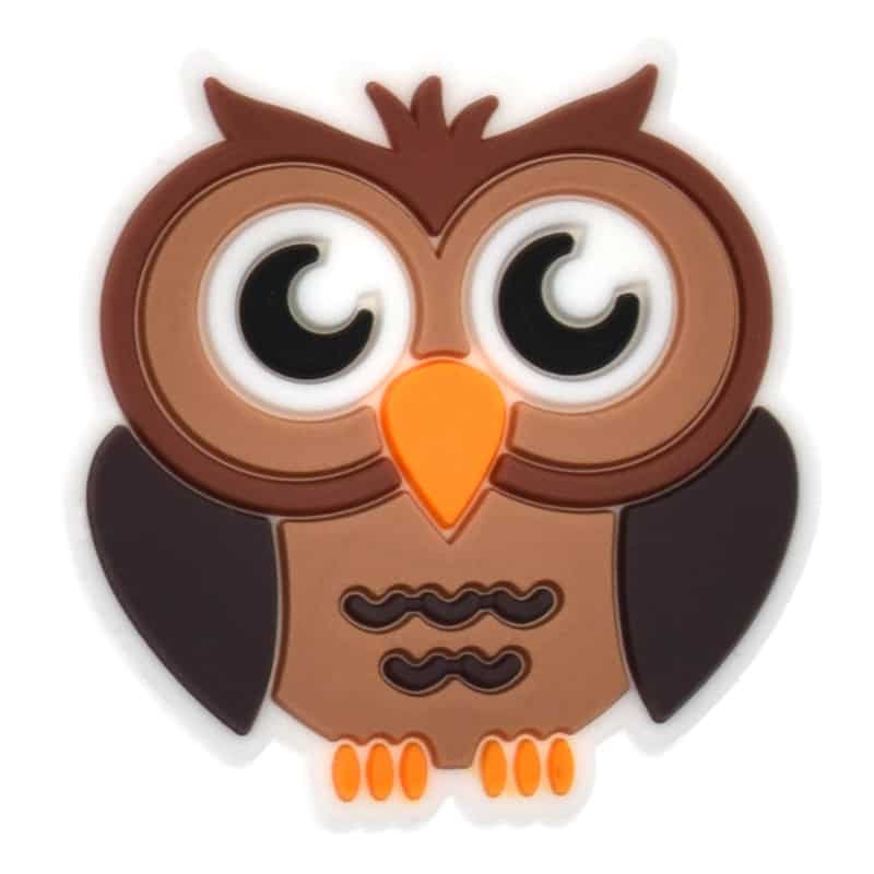 Shoe Charm - Big eyes brown owl 606-04