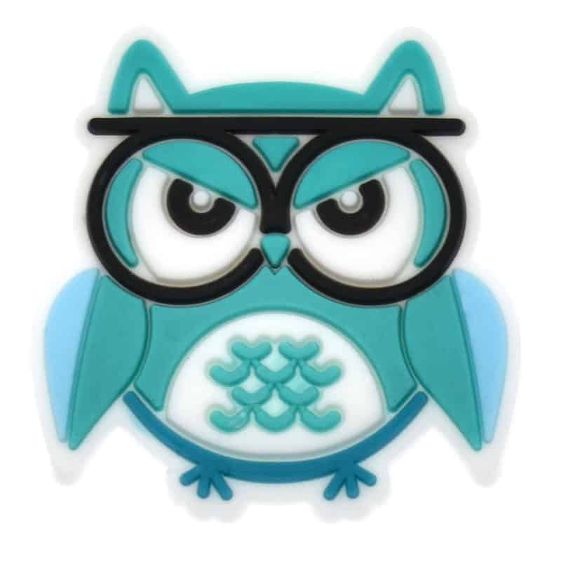 Shoe Charm - Green owl with glasses 606-10