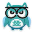 Shoe Charm - Green owl with glasses 606-10