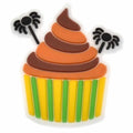 Halloween cupcake with spiders 607-02 - Shoe Charm