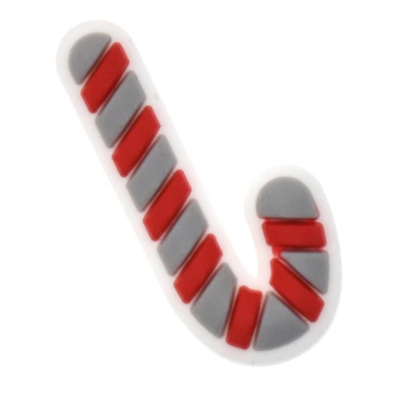 Silver & red candy cane 607-07 - Shoe Charm
