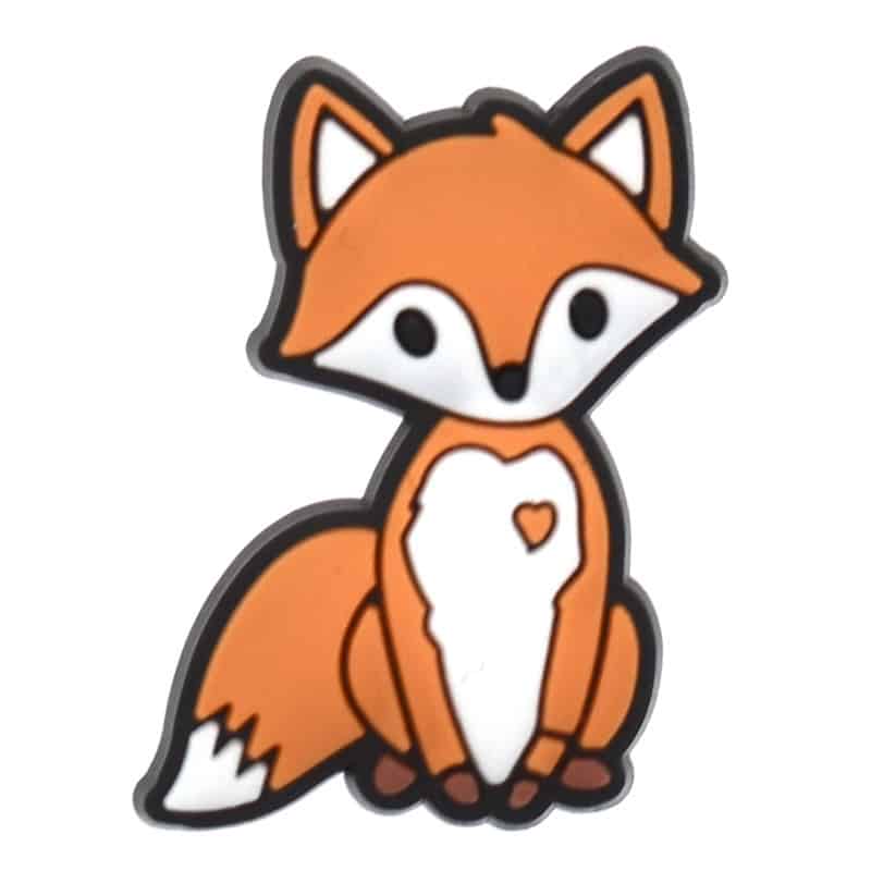Sitting fox with heart 618-02 - Shoe Charm