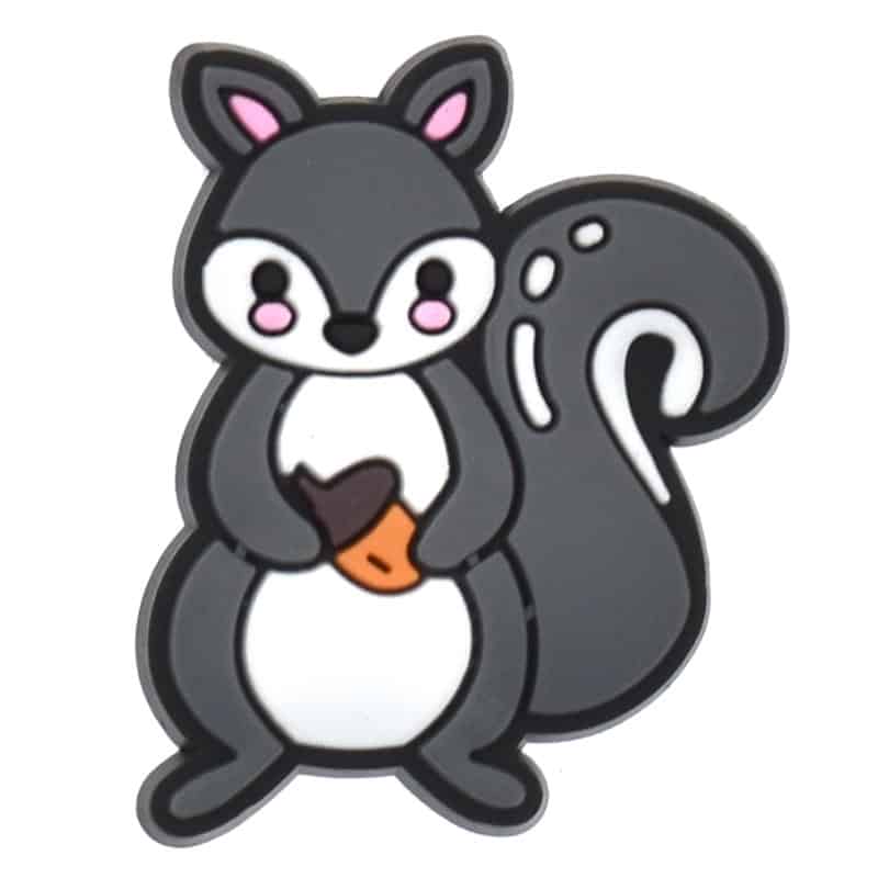 Grey squirrel holding acorn 618-04 - Shoe Charm