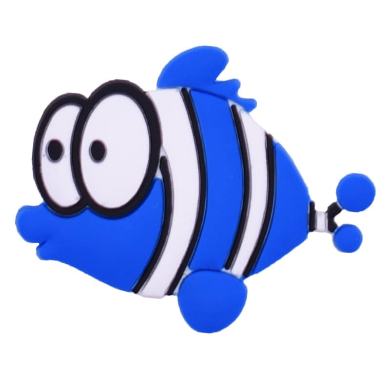 Blue stripey fish 63-03 Shoe Charm