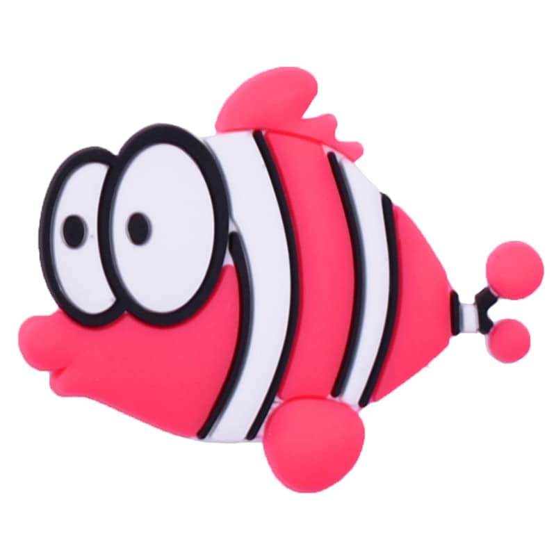Pink stripey fish 63-04 Shoe Charm