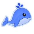 Whale blowing 63-41 Shoe Charm